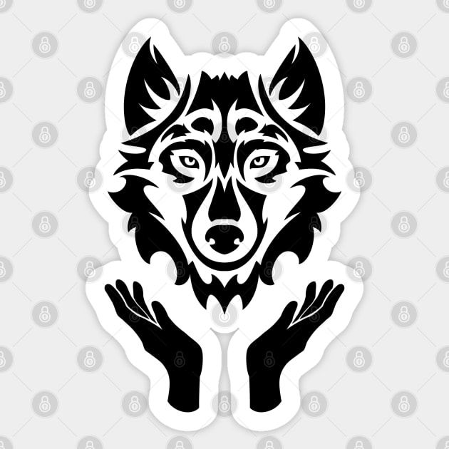 Wolf Deity Sticker by mikazure